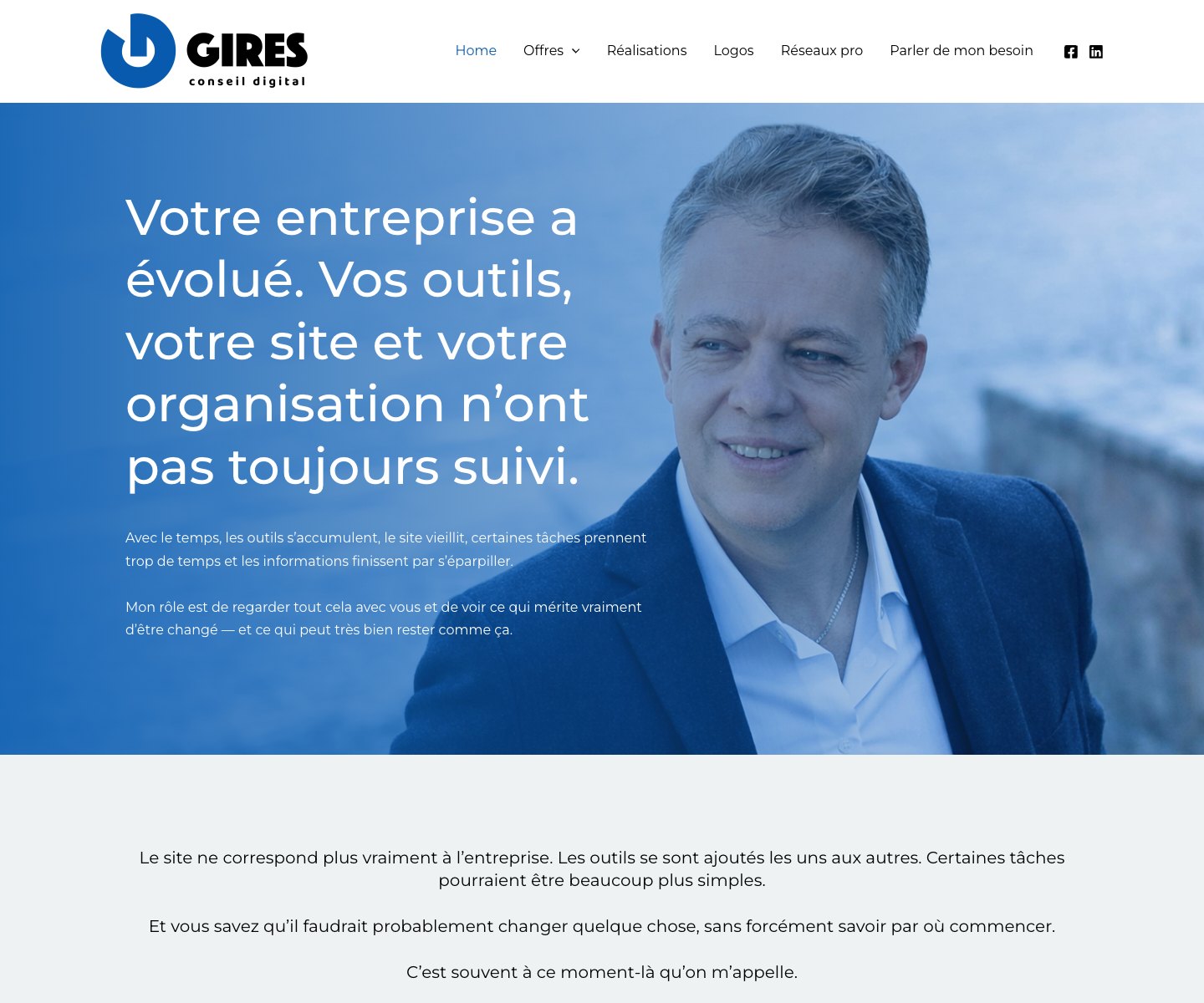 Capture de la homepage Gires Conseil Digital
