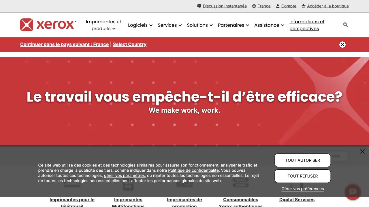 Capture d’un site partenaire Xerox